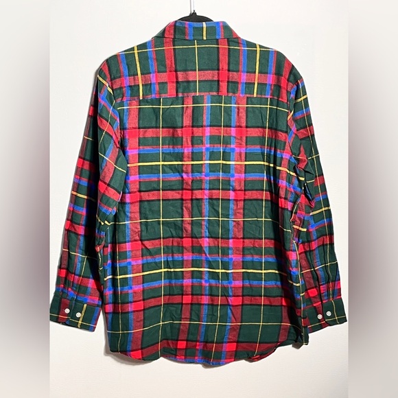 Club Room Red and Green Plaid Button Down Shirt Medium Cotton - Picture 2 of 11